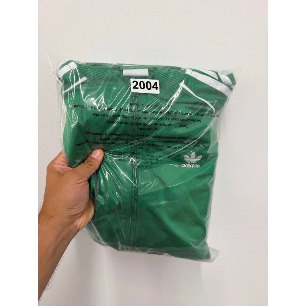 Adidas Originals SST Track Jacket Green White 3-Stripe Trefoil XL Youth 15-16Y